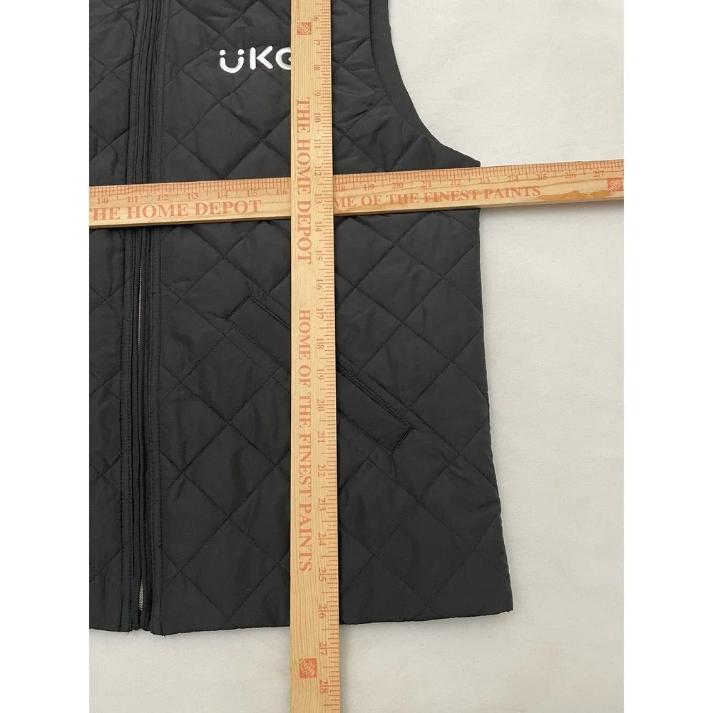 Brooks Brothers Full Zip Quilted Vest Men's Large Black Logo Preppy Golf Casual